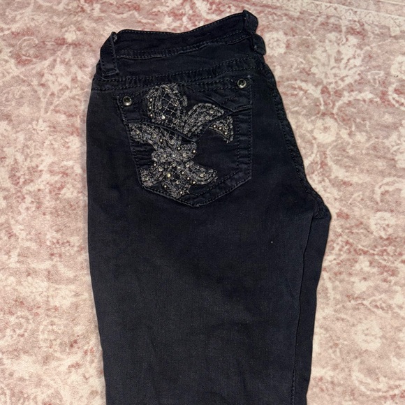 Miss Me Denim - Miss Me Black Denim Jeans w/ Bedazzled Pockets Size 28